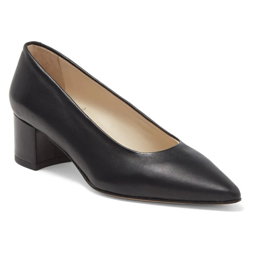 AMALFI By Rangoni BNWT "Paco" Black Block Heel New Pointed Toe Pump Classis